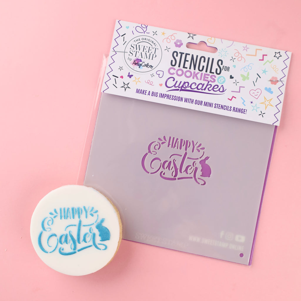Mini Cookie & Cupcake Stencils - Happy Easter Bunny