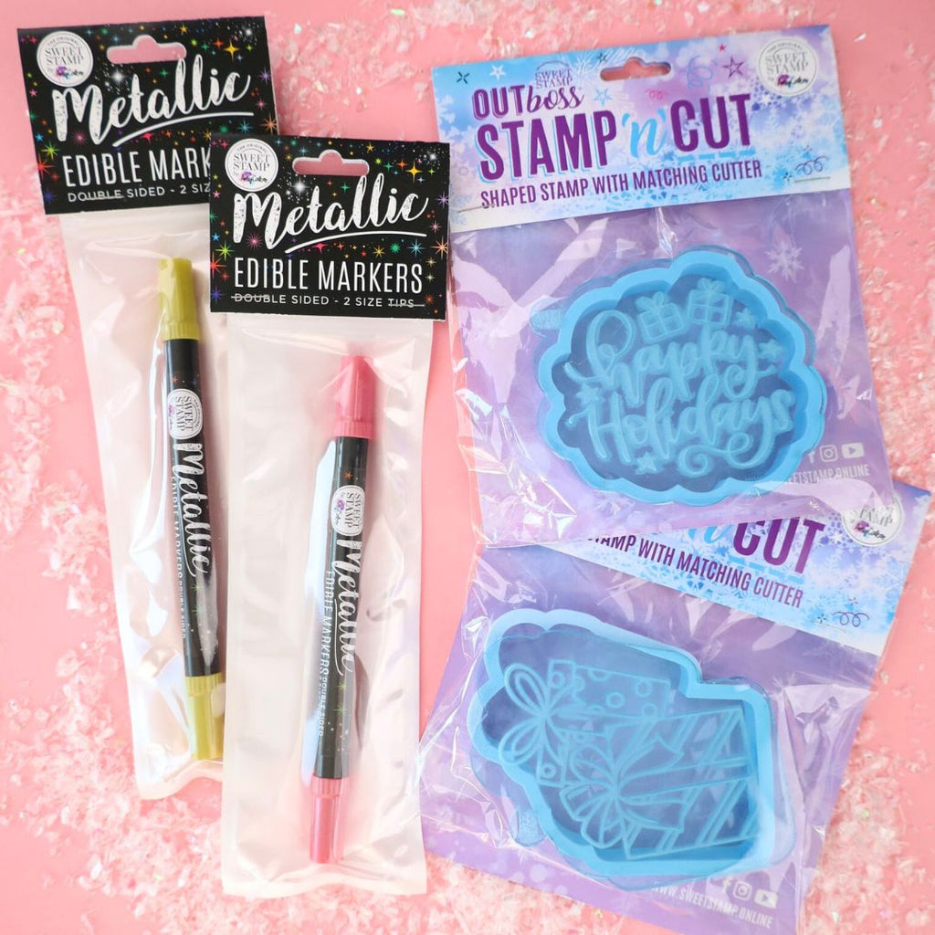 Christmas Stamp N Cut & Edible Markers Bundle