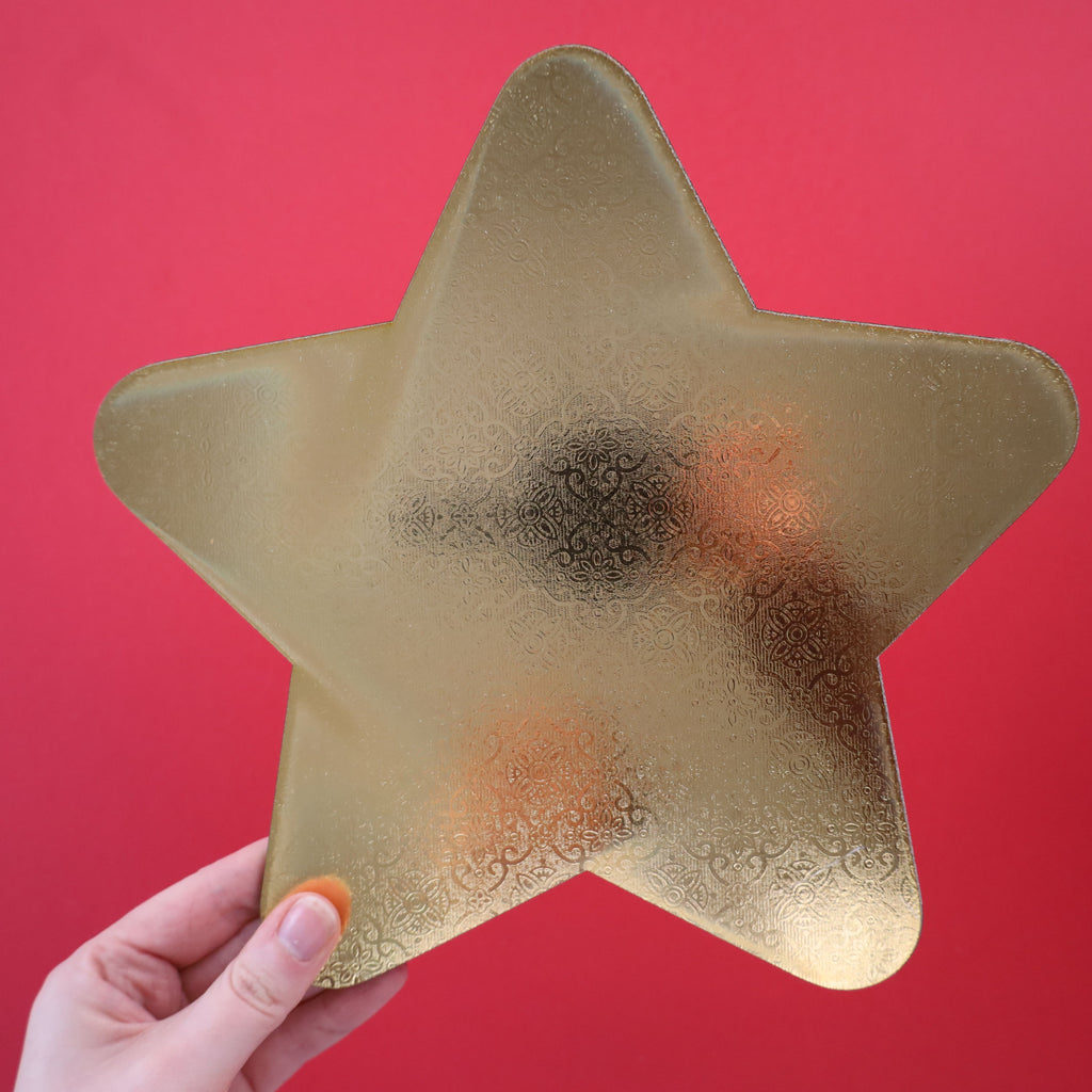 Sweet Stamp Star Cake Board - Gold 3pk