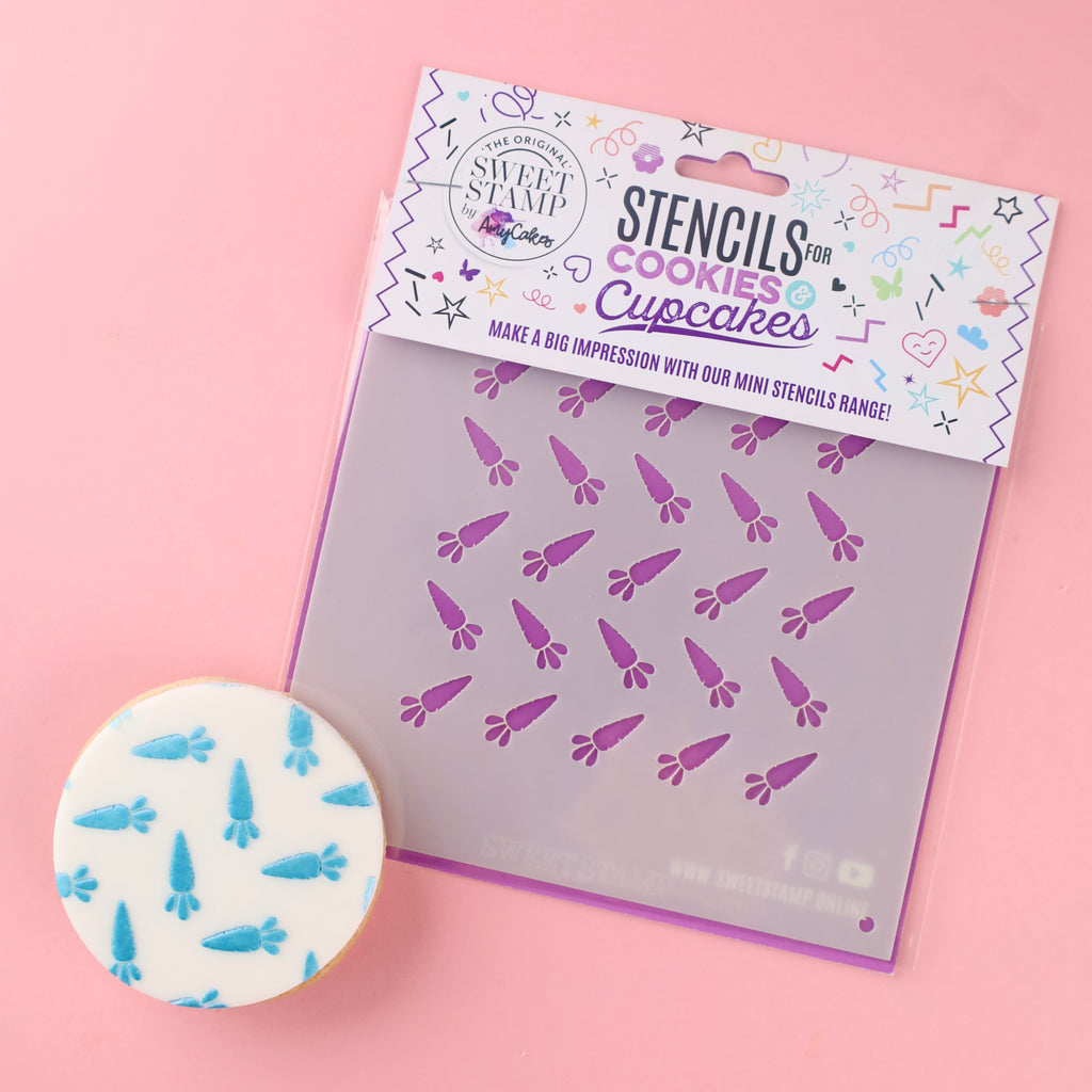 Mini Cookie & Cupcake Stencils - Carrot Pattern