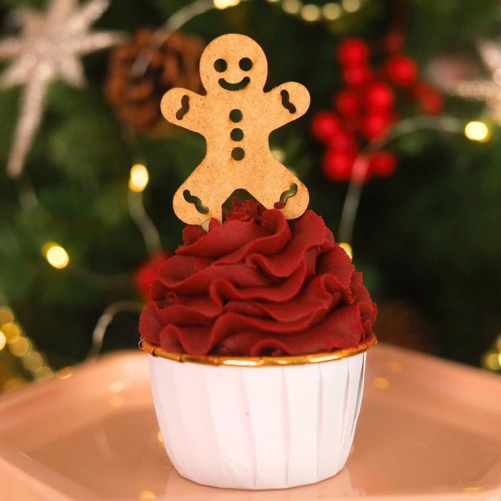 Sweet Stamp Cupcake Toppers - Gingerbread Man 6pk - Wood