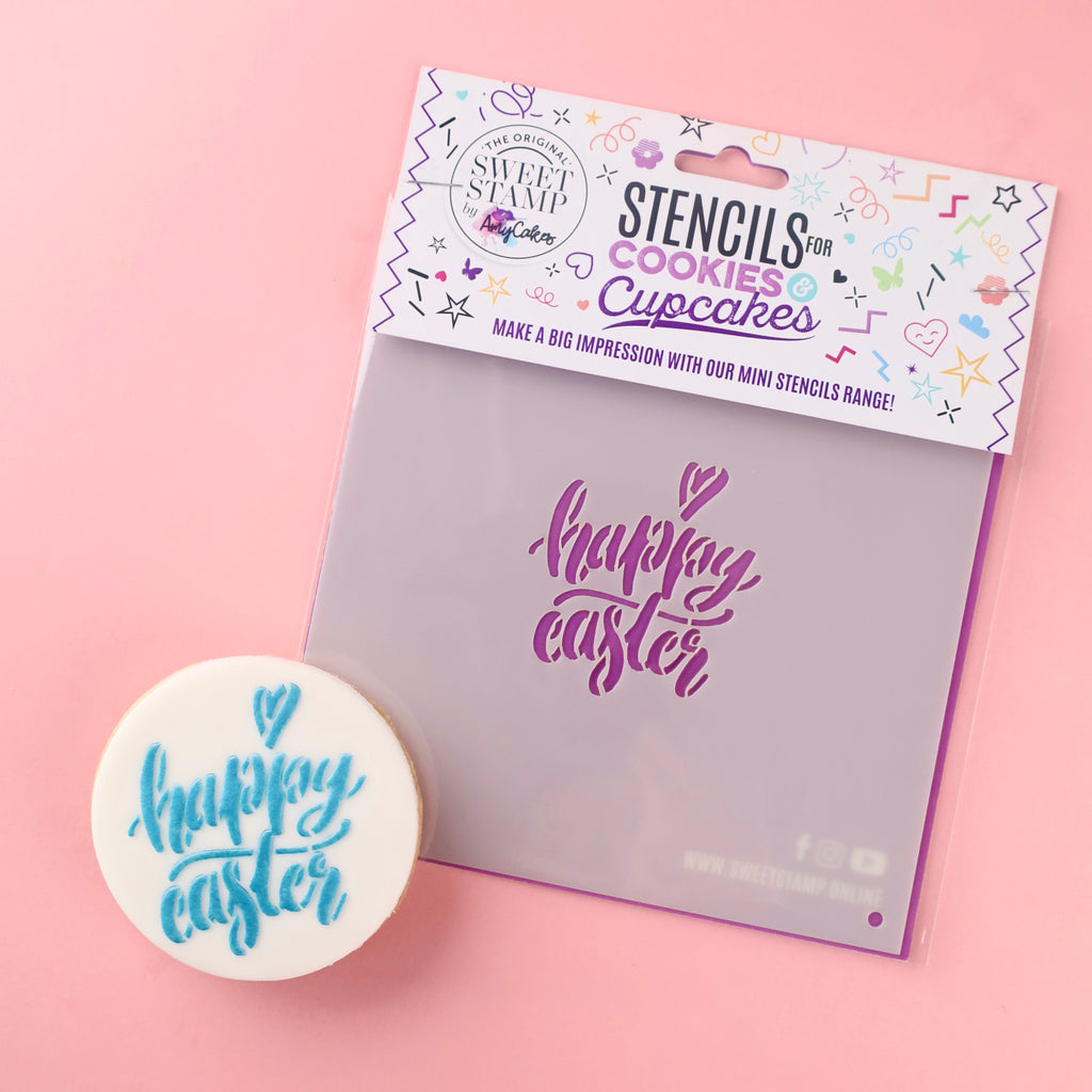 Mini Cookie & Cupcake Stencils - Happy Easter Elegant