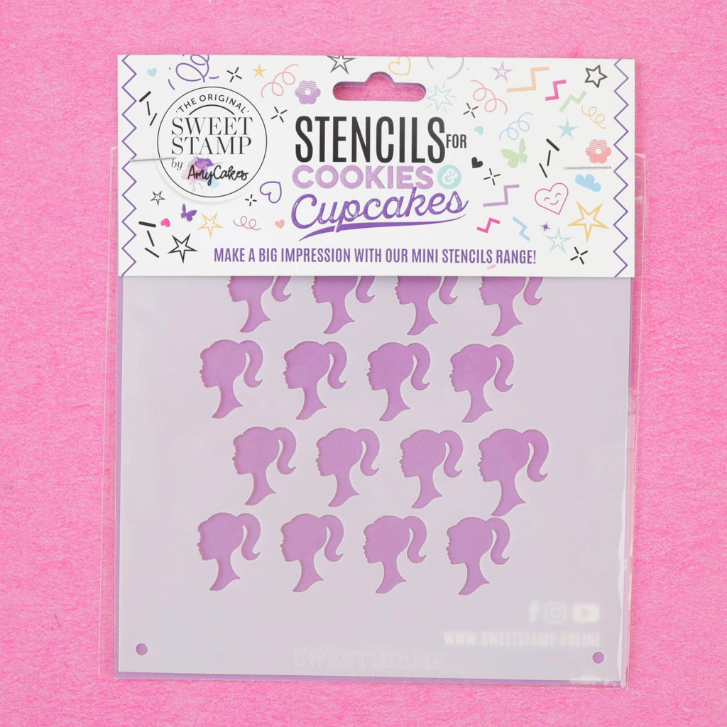 Mini Cookie & Cupcake Stencils - Doll Silhouette