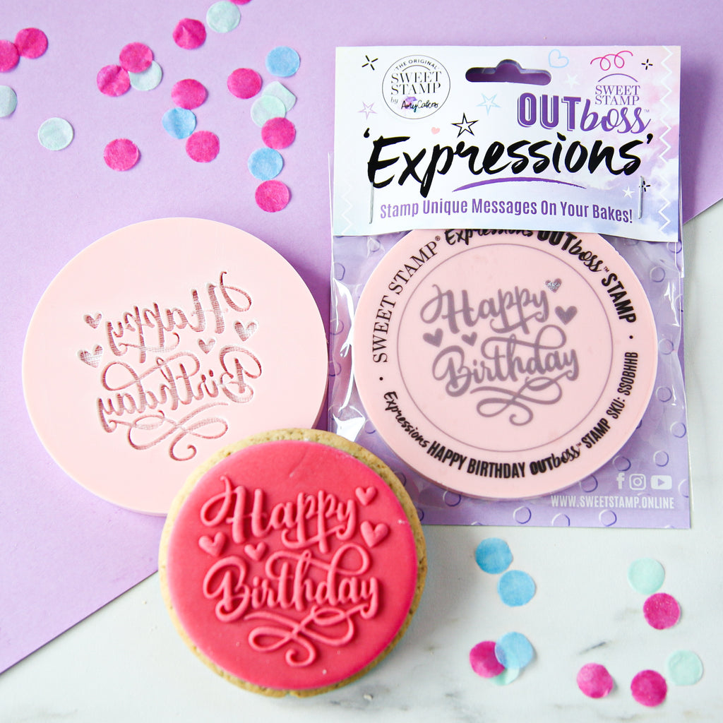 OUTboss Expressions - Hearts Happy Birthday - Regular Size