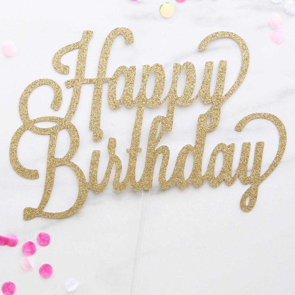 Happy Birthday Card Topper - Gold