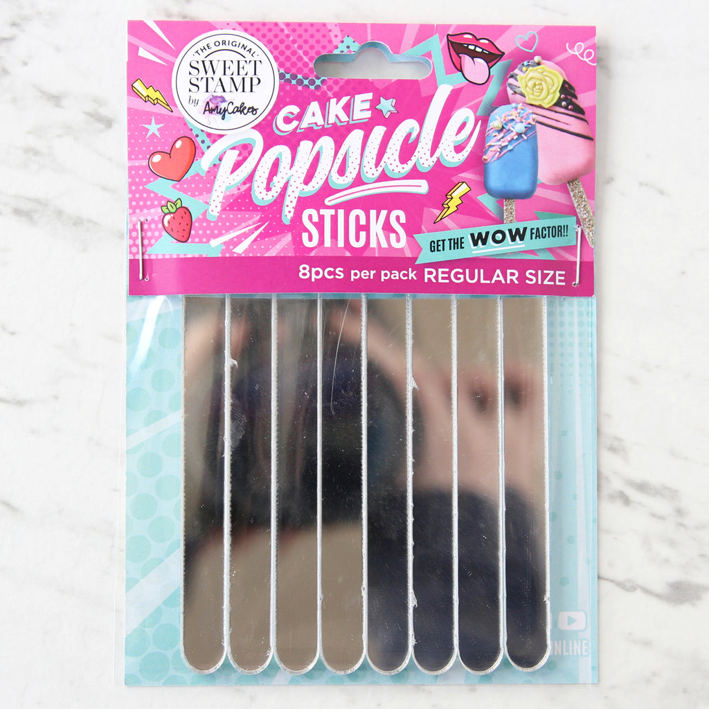 SweetStamp Popsicle Sticks 8pk - Silver mirror