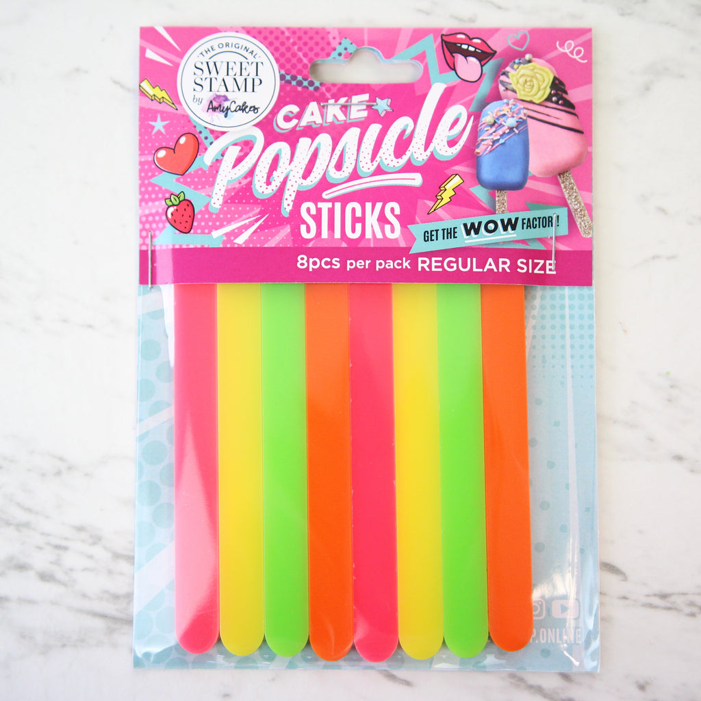 SweetStamp Popsicle Sticks 8pk - Neon Glow