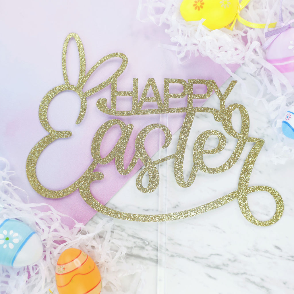 Happy Easter Card Topper - Gold