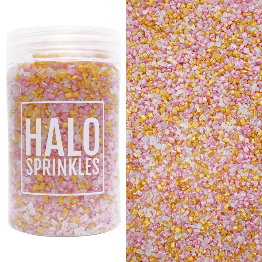HALO SPRINKLES Glimmer Sugars - Peaches & Cream 125g