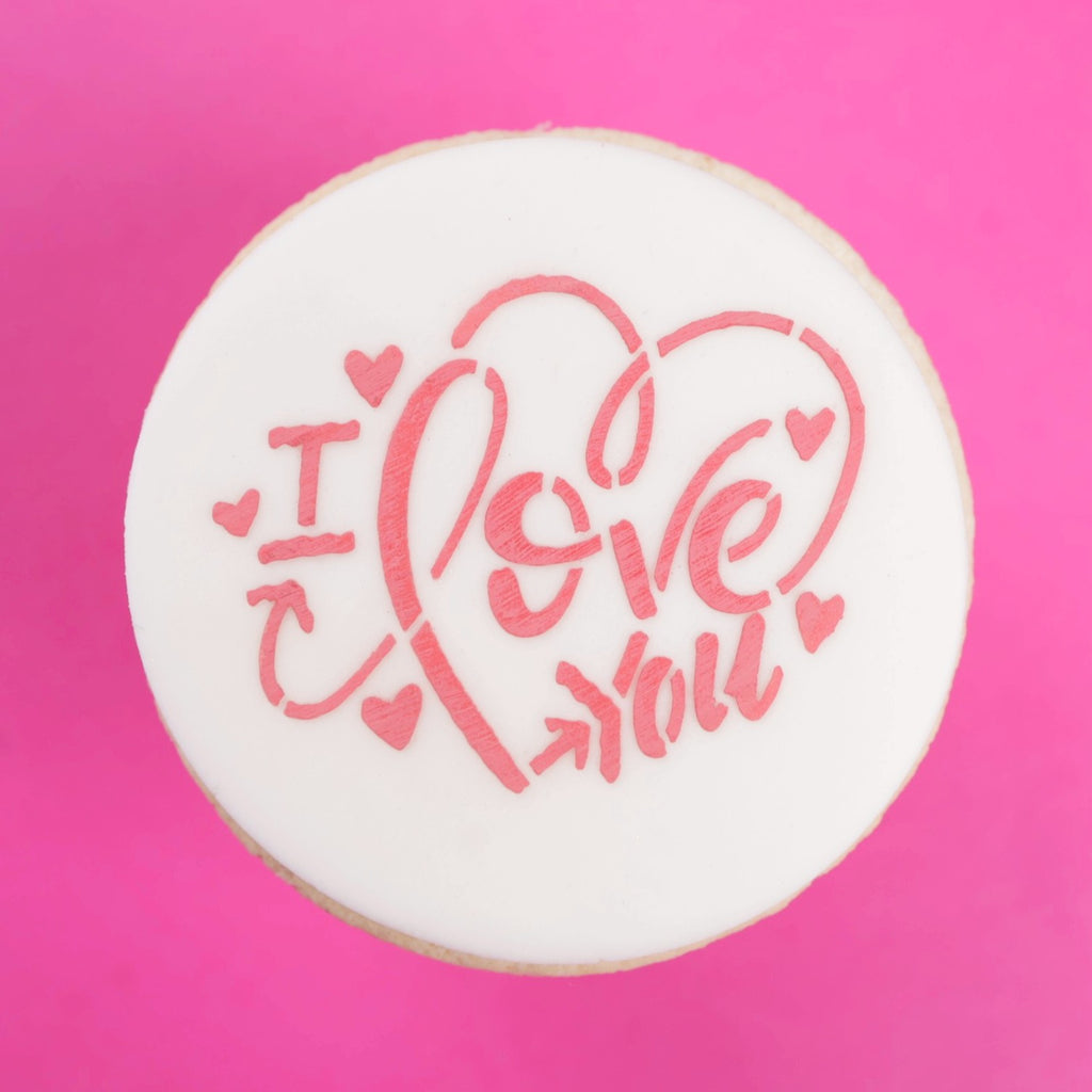 Mini Cookie & Cupcake Stencils - I Love You Heart