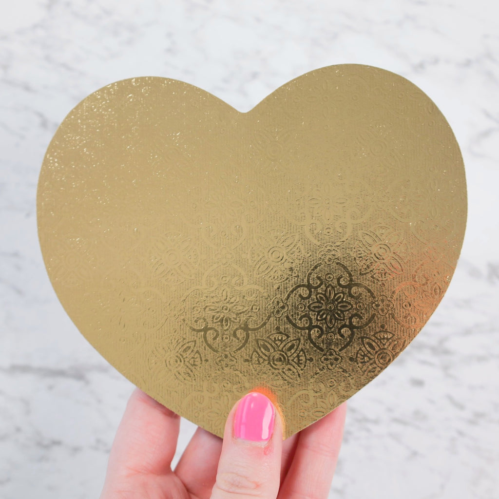 Sweet Stamp Heart Cake Board - Gold