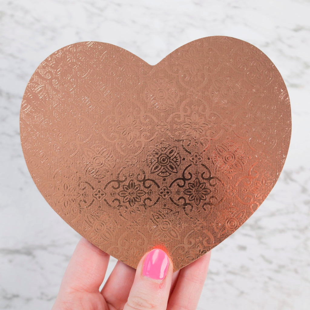 Sweet Stamp Heart Cake Board - Rose Gold