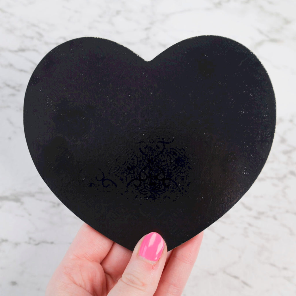 Sweet Stamp Heart Cake Board - Black