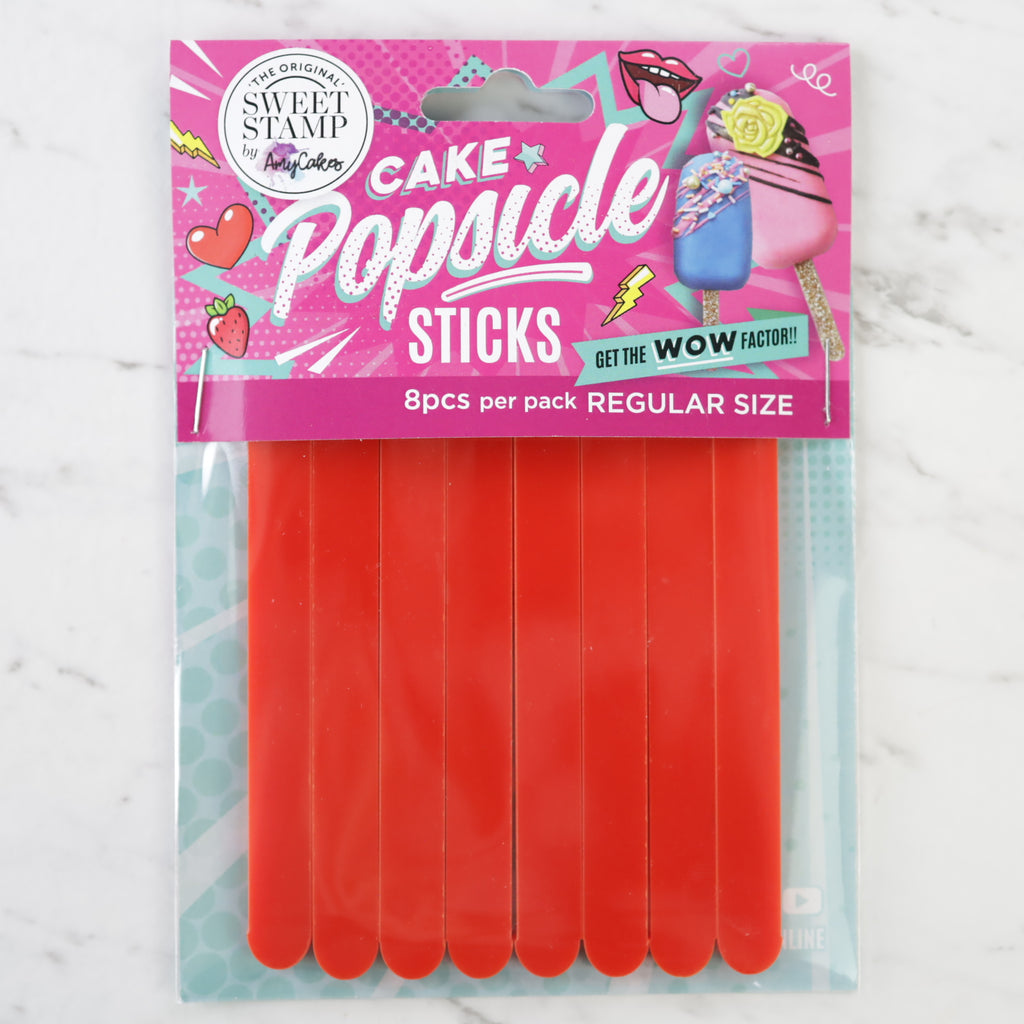 SweetStamp Popsicle Sticks 8pk - Christmas Red