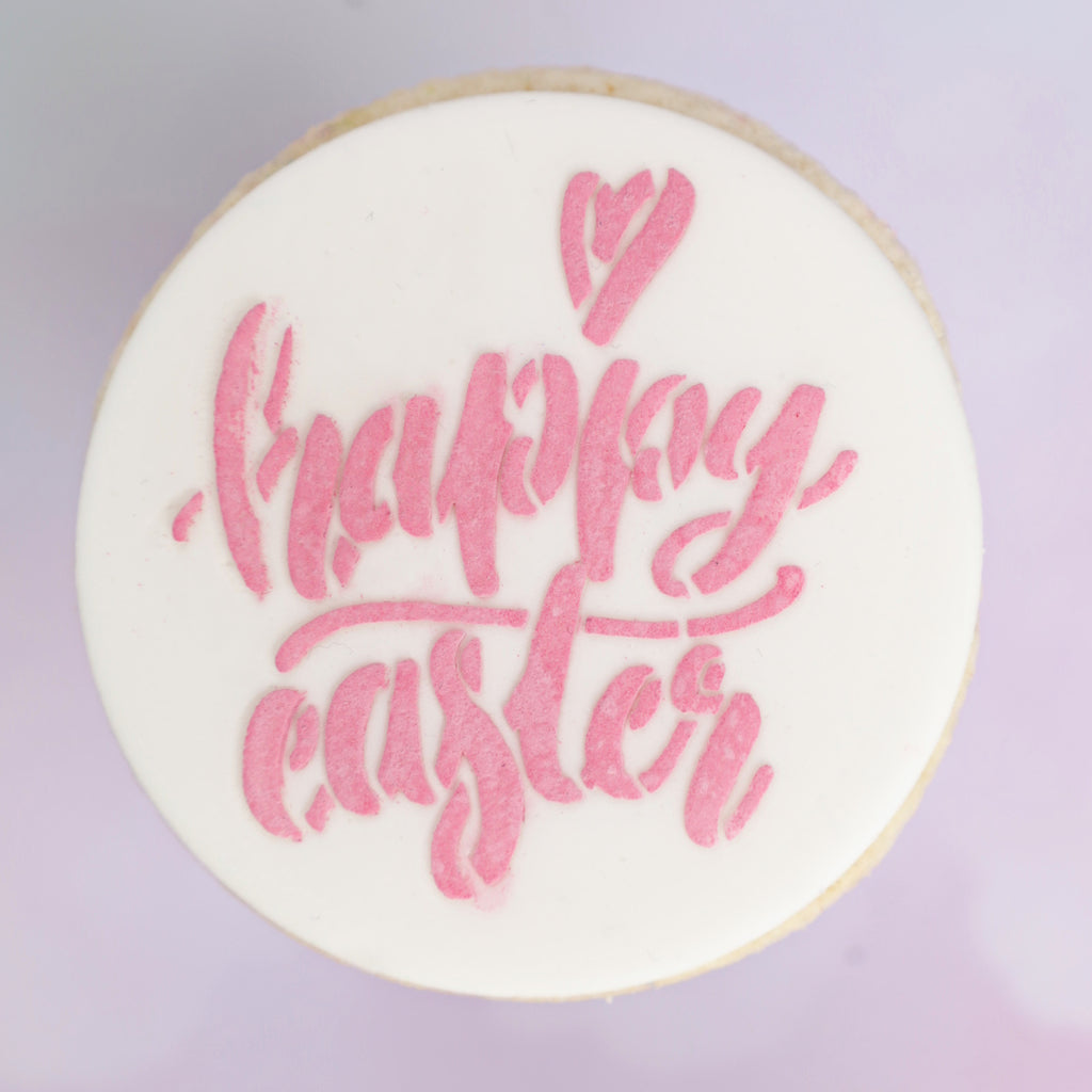 Mini Cookie & Cupcake Stencils - Happy Easter Elegant