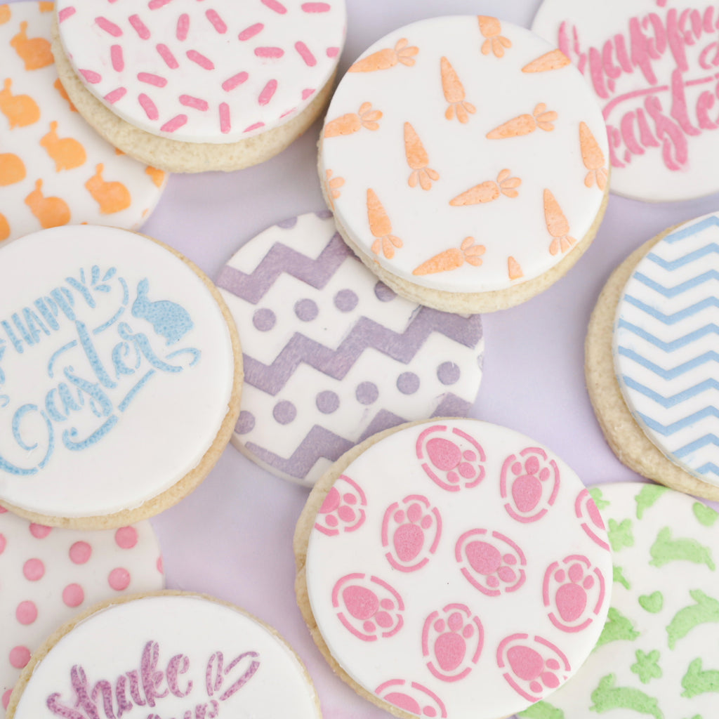 Mini Cookie & Cupcake Stencils - Happy Easter Elegant