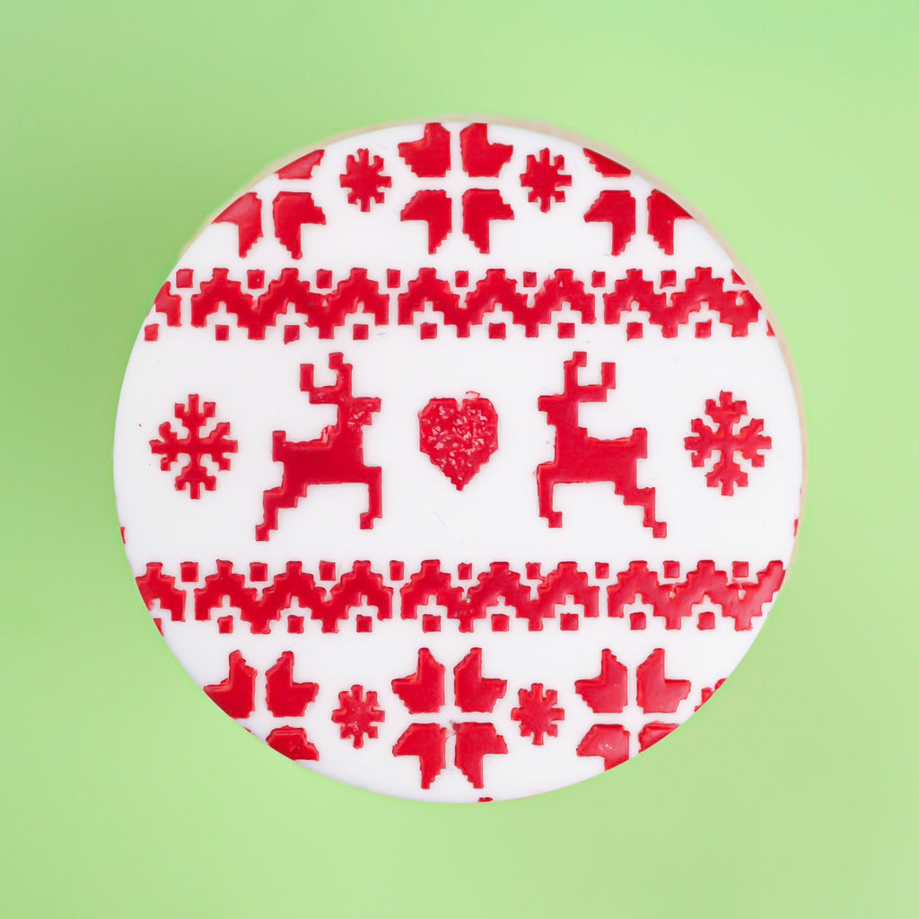 Mini Cookie & Cupcake Stencils - Christmas Jumper Pattern