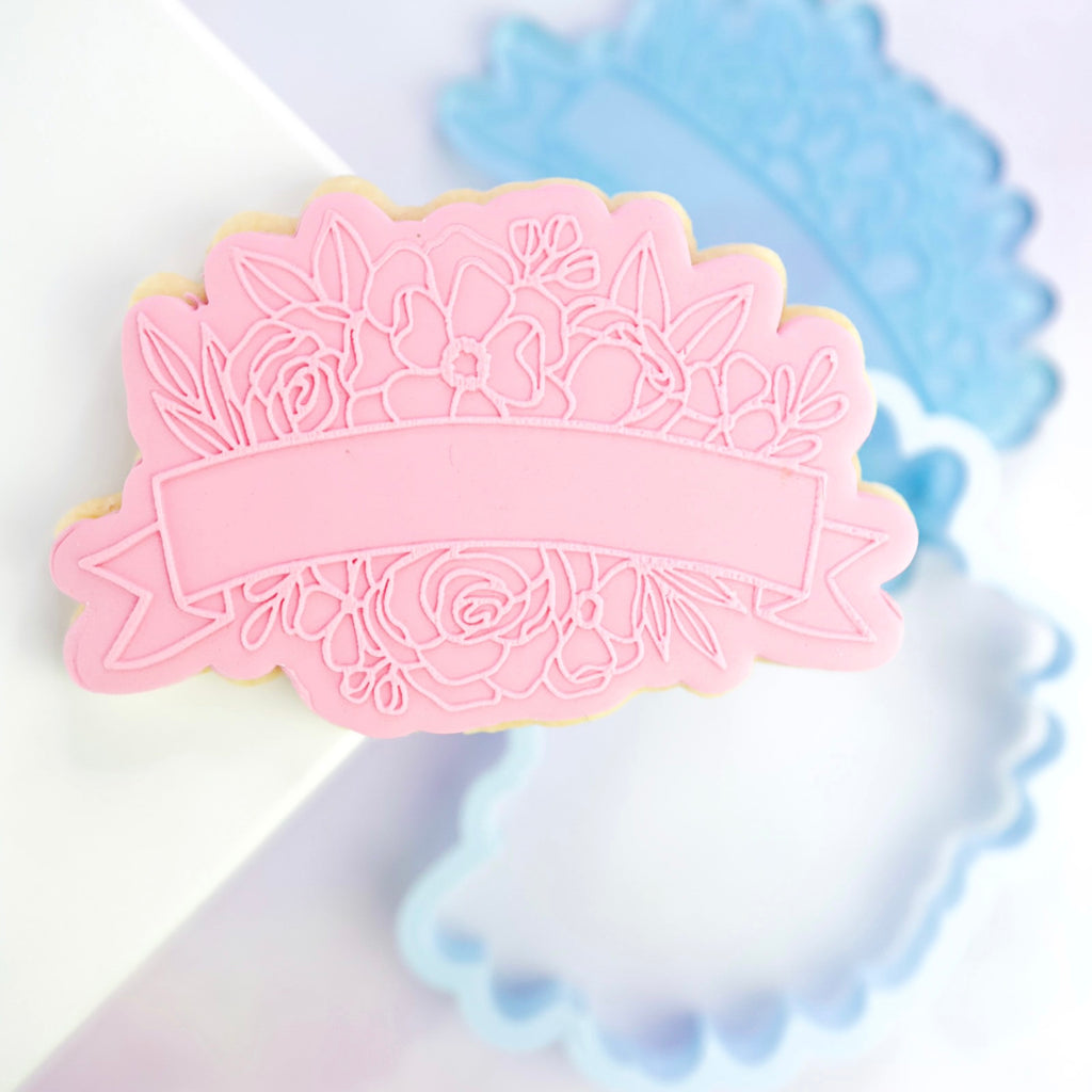 OUTBOSS STAMP N CUT - Floral Ribbon