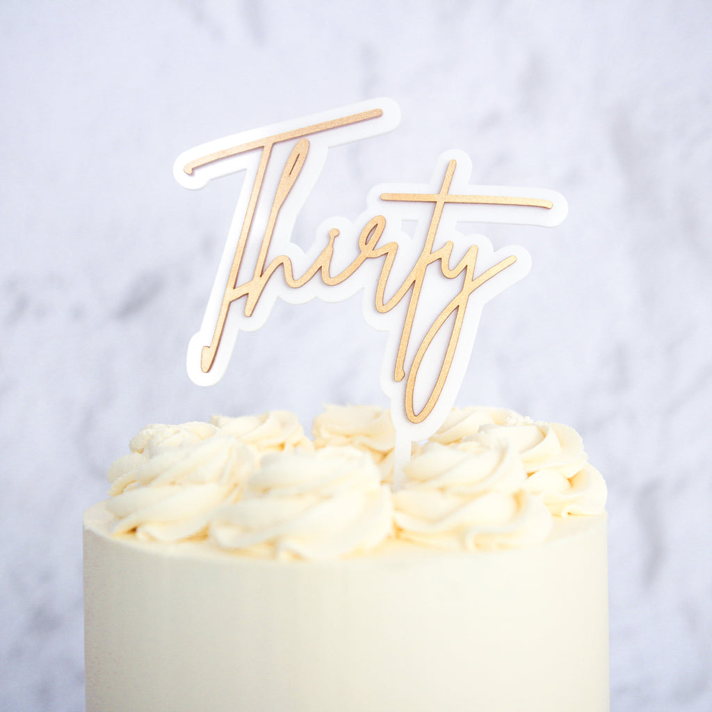 Thirty Cake Topper - Trendy Gold