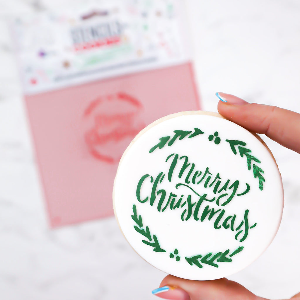 Mini Cookie & Cupcake Stencils - Merry Christmas