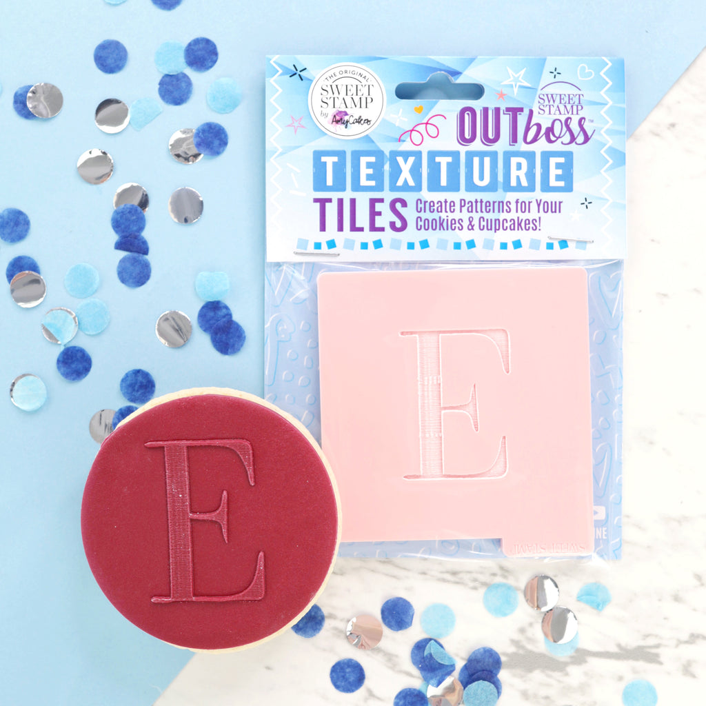 OUTboss Texture Tiles - Monogram Wax Seal E - Regular Size