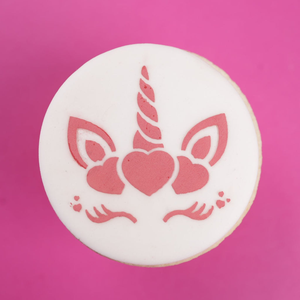 Mini Cookie & Cupcake Stencils - Unicorn Heart