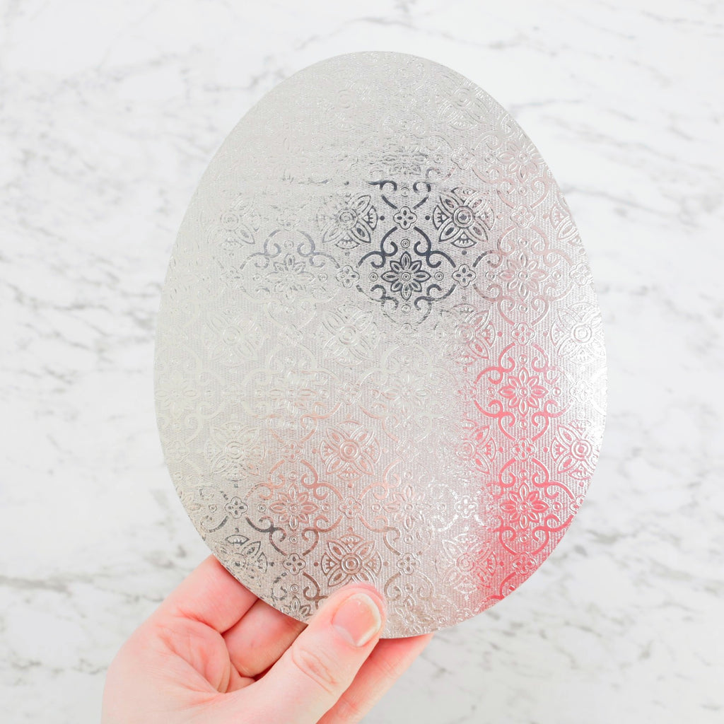 Sweet Stamp Egg Cake Board - Silver