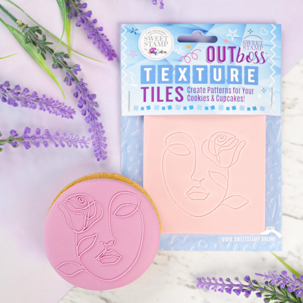 OUTboss Texture Tiles - Minimalist Face with Rose - Regular Size