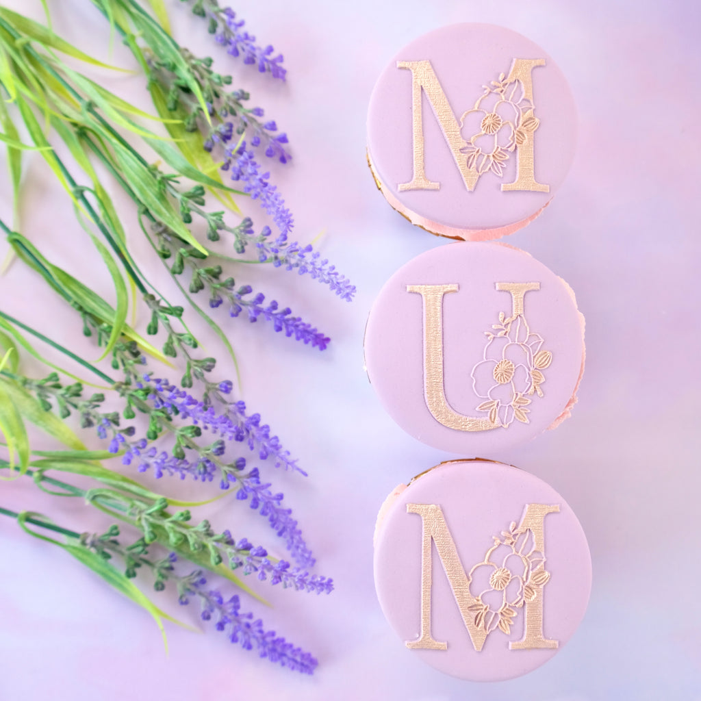 Mum Floral Monogram Texture Tile Set