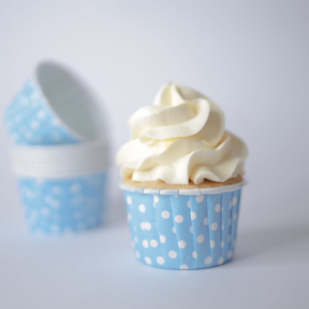 Sweet Stamp Baking Cups 24pk - Blue Polka