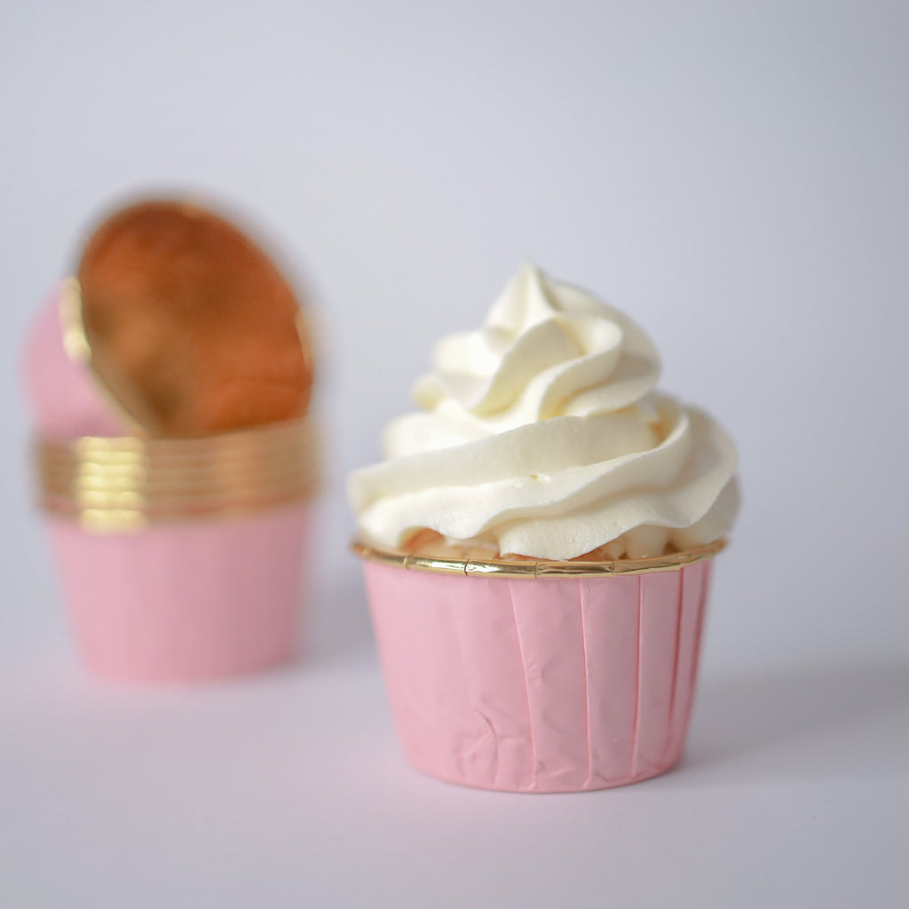 Sweet Stamp Baking Cups 24pk - Pink Gold Trim