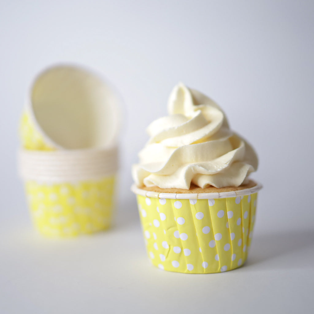Sweet Stamp Baking Cups 24pk - Yellow Polka